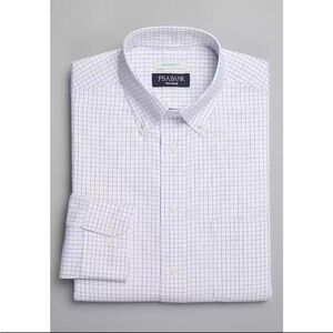 Jos. A. Bank - Traveler Collection Tailored Fit, Collar, Grid Dress Shirt